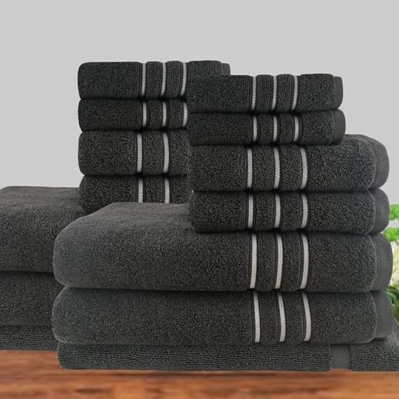 Buy Amor Dobby Stripe Soft 650gsm Premium Cotton Bath Towel 4 PCS