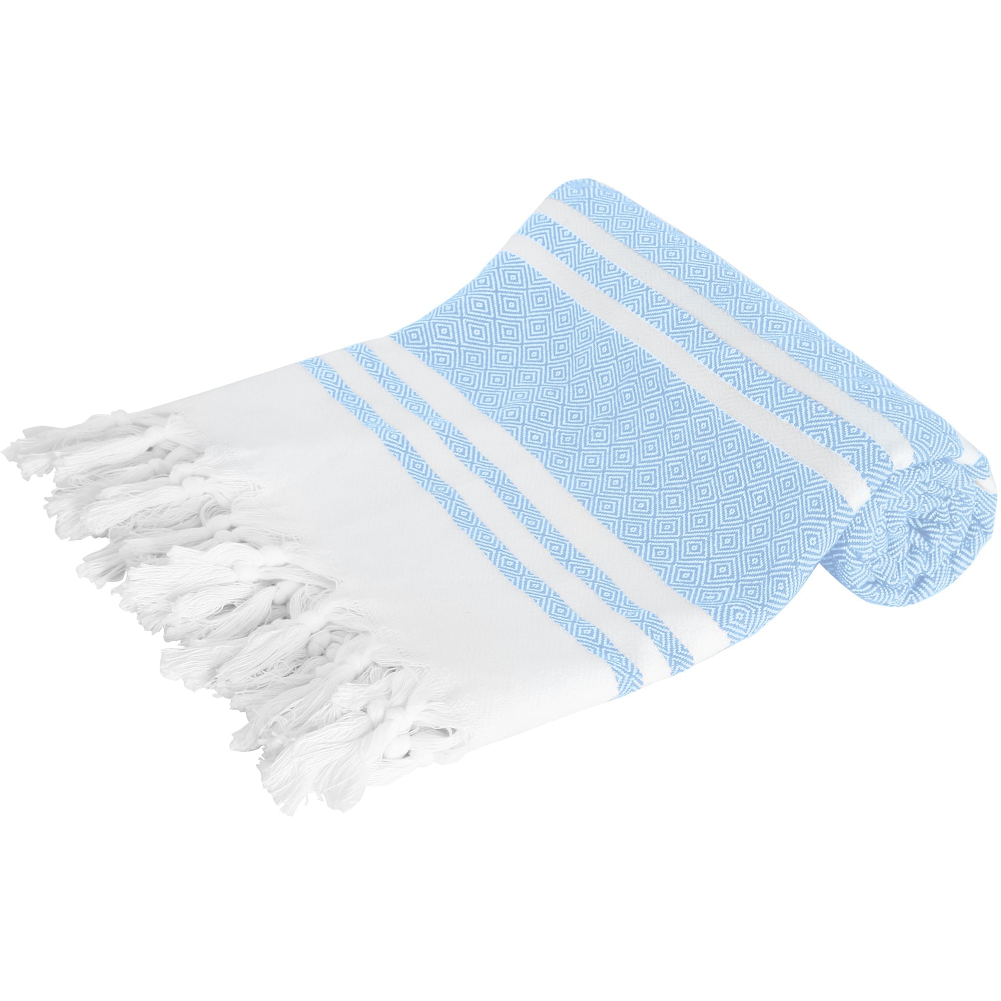 Linenova Cotton Turkish Blue Beach Towel | Australia