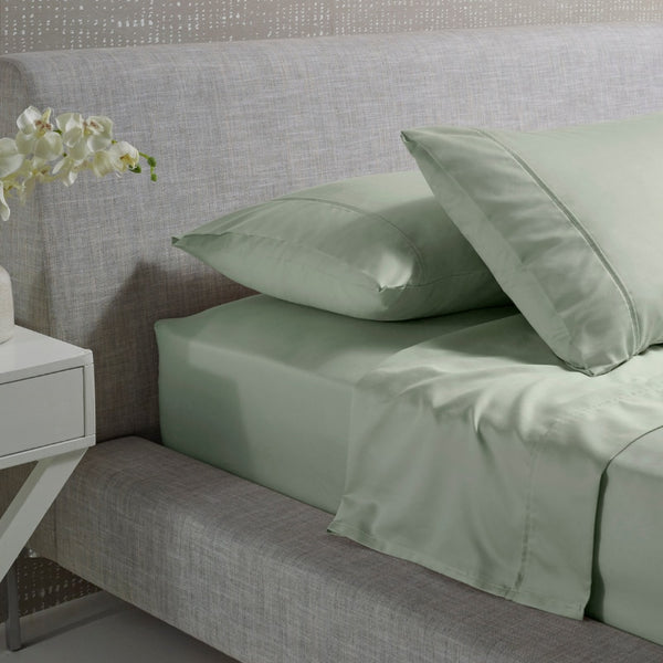 Accessorize Bedroom Collection offers sage cotton flannelette sheets and pillowcases for a cosy and stylish winter bedroom.