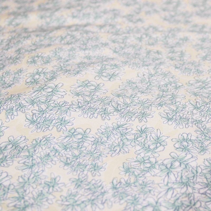 A close-up look the elagant floral design of the Isla Quilt Cover Set.