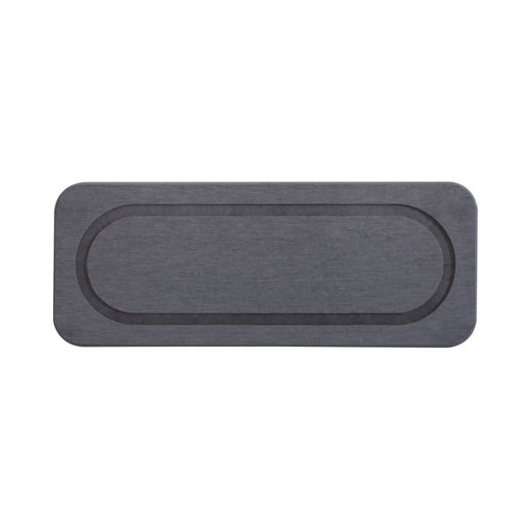 A charcoal rectangular sink mat on a white background, designed to absorb water and enhance sink area aesthetics.