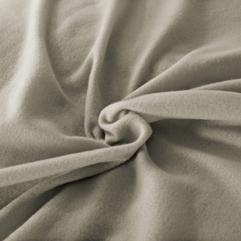 Close up details of a luxuriously silver premium microflannel for a cosy haven in your bedroom.