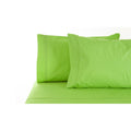 Jenny Mclean La Via  Lime Green sheet set with two pillowcases on a white background, highlighting their elegant design and high-quality cotton material for comfort.