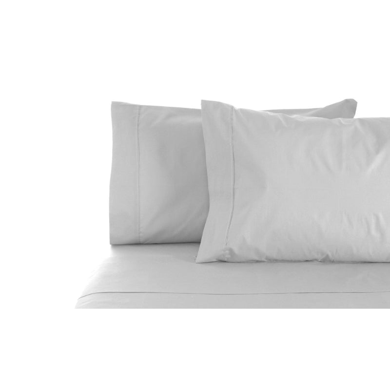 Cotton sheet set with two pillowcases, showcasing a silver hue from Jenny Mclean La Via.