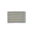 A natural plaid bath mat displayed on a white background, showcasing its elegant design and soft texture.