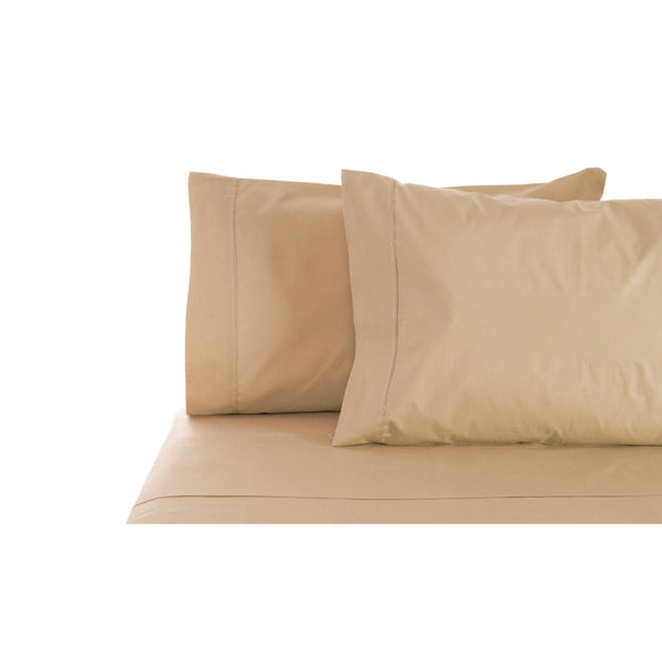 Jenny Mclean Porto Cotton Sheet Set in a soothing Linen shade, crafted from 400TC Porto cotton for a soft and comfortable sleeping experience.