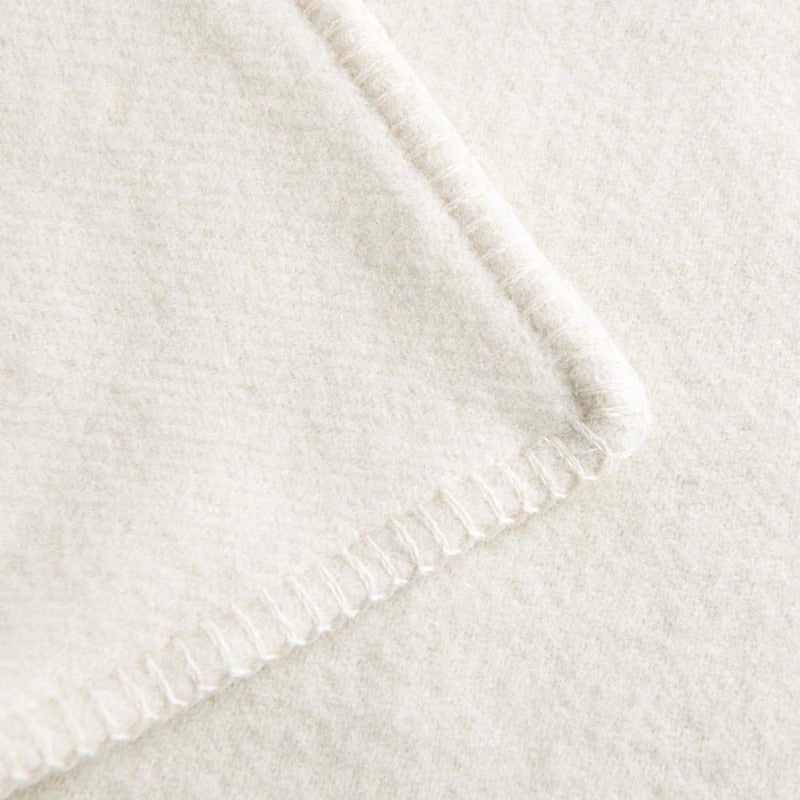 Close up detail of the natural blanket of Laconia that is made from premium Australian pure new wool.