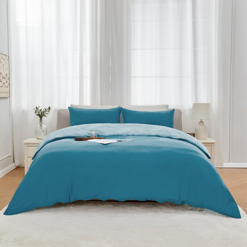 Linenova Pre-Washed Slate Blue Quilt Cover Set | Australia