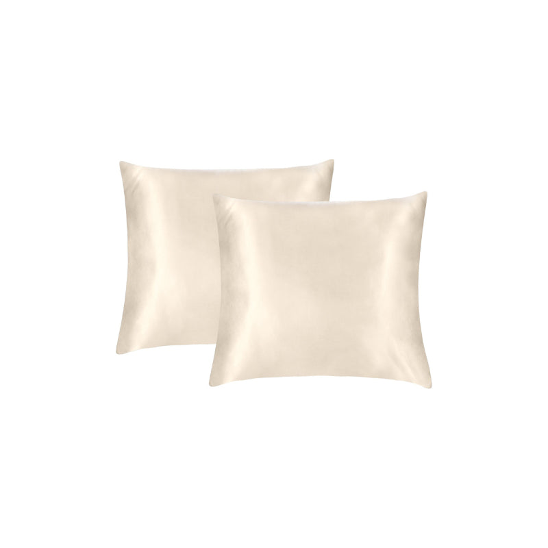 Linenova's two beige pillowcases hypoallergenic design ensures a restful night's sleep and healthy hair.