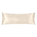 Luxurious beige satin body pillowcase of Linenova for a restful sleep.