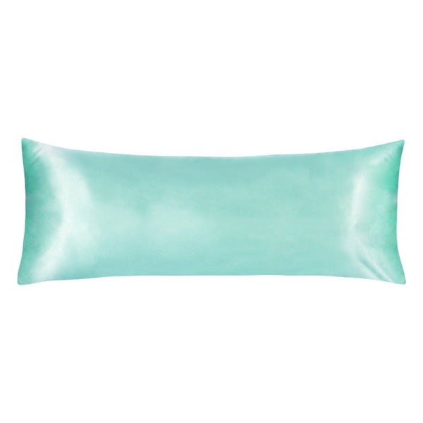 Luxurious sage satin body pillowcase of Linenova for a restful sleep.