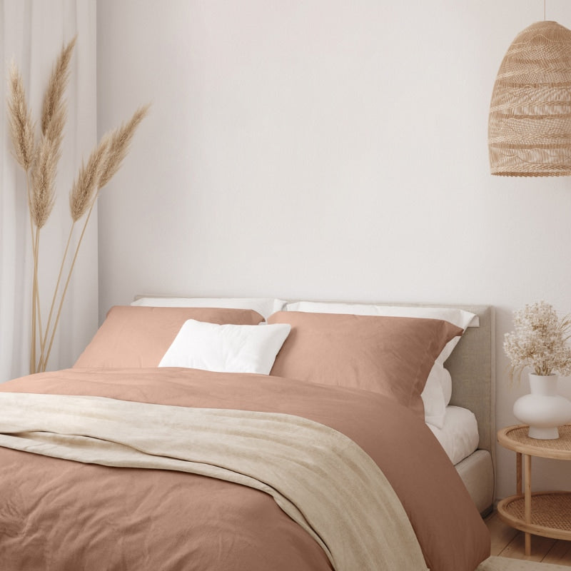 Enjoy the luxurious comfort of our Odyssey Living Bamboo Blend Clay Quilt Cover Set for a serene and stylish ambiance.