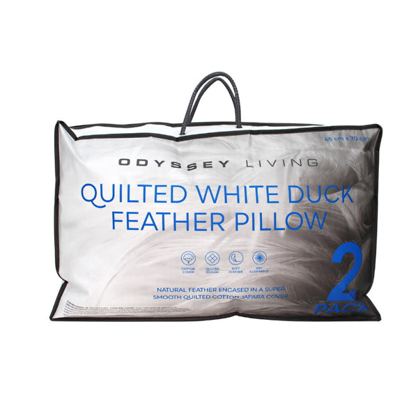 Quilted feather pillow best sale