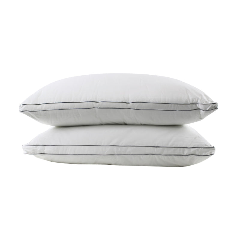 alt="Side details of a cotton spa luxe wellbeing standard pillow 2 pack"