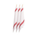 Three pristine red glass cloths displayed on clothes pegs, highlighting their quality craftsmanship and vintage aesthetic for effective cleaning.