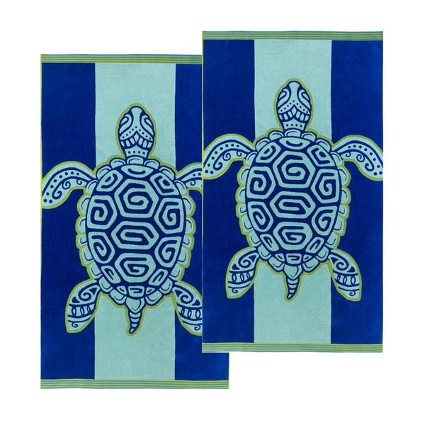 Two luxurious sealife turtles kids beach towels, designed for comfort and joy during outdoor adventures.