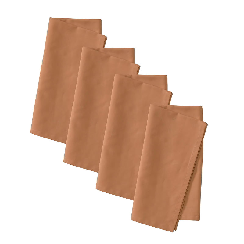 Classic terracotta linen-cotton napkin set, includes four 50cm napkins, ideal for stylish table settings at any event or occasion.