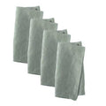 Set of four green linen-cotton napkins, 50cm each, designed for elegance and versatility in both modern and classic dining settings.