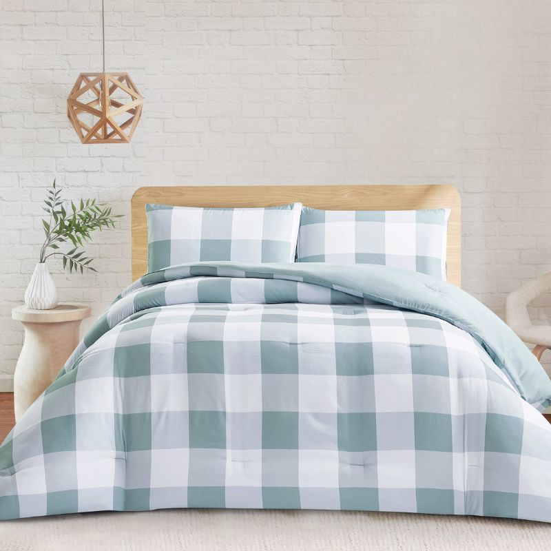 Morgan and Reid Gingham Blue Comforter Set