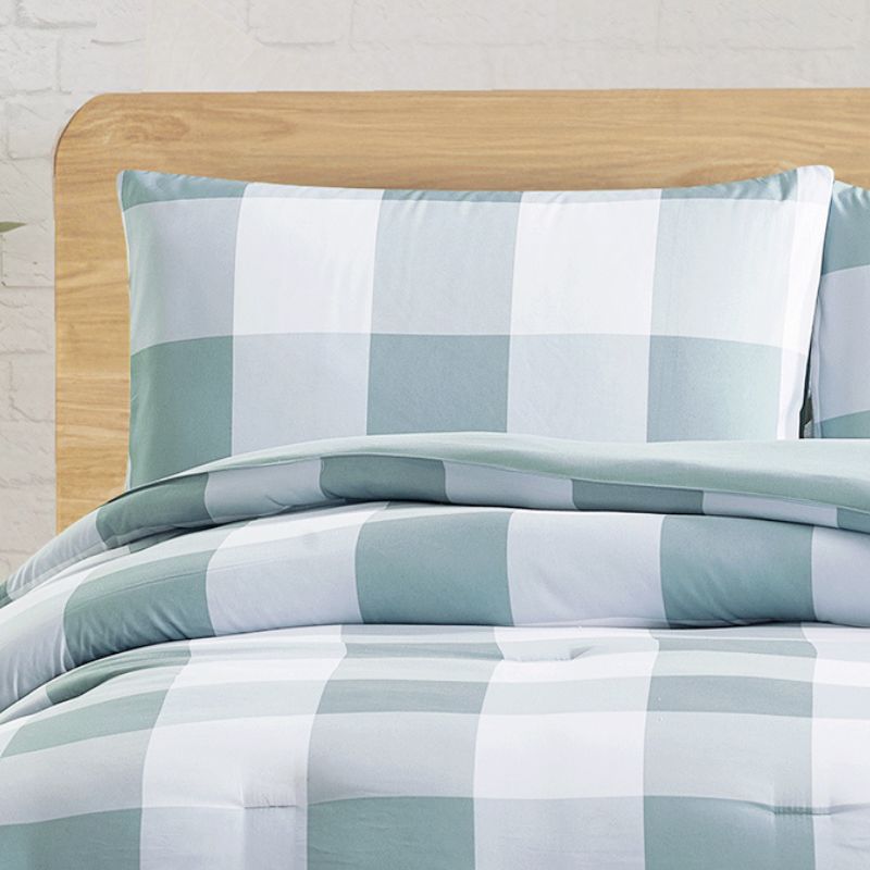 Morgan and Reid Gingham Blue Comforter Set