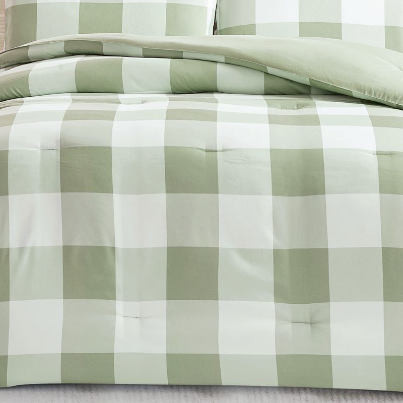 Morgan and Reid Gingham Green Comforter Set