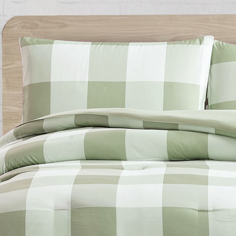 Morgan and Reid Gingham Green Comforter Set