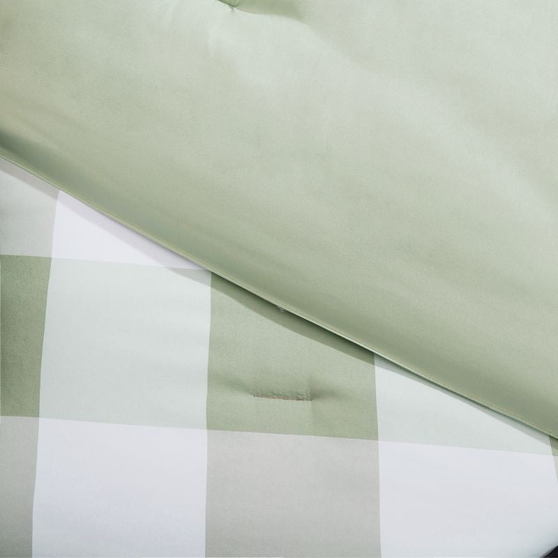 Morgan and Reid Gingham Green Comforter Set