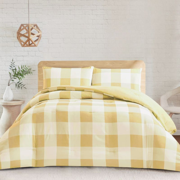 Morgan and Reid Gingham Yellow Comforter Set