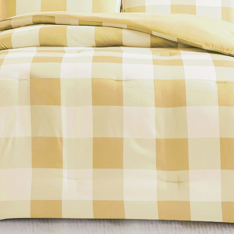 Morgan and Reid Gingham Yellow Comforter Set