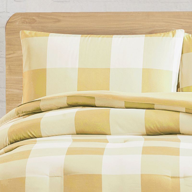 Morgan and Reid Gingham Yellow Comforter Set