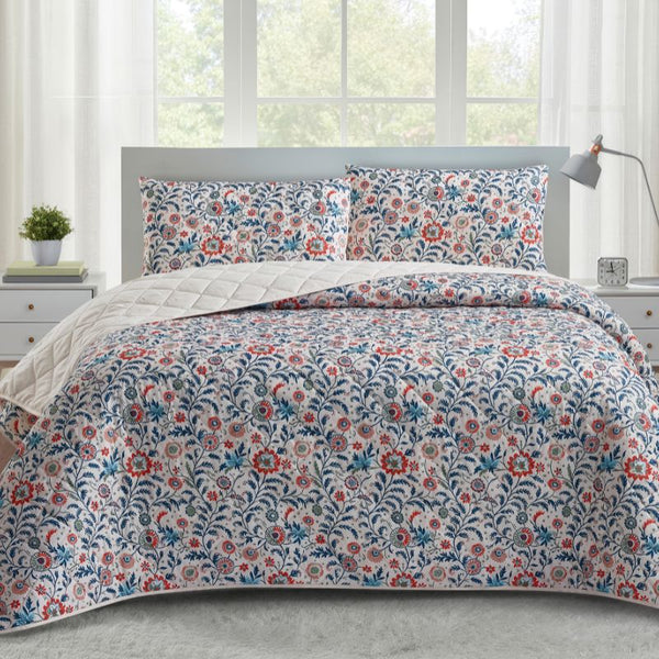 Morgan and Reid Indian Floral Coverlet Set