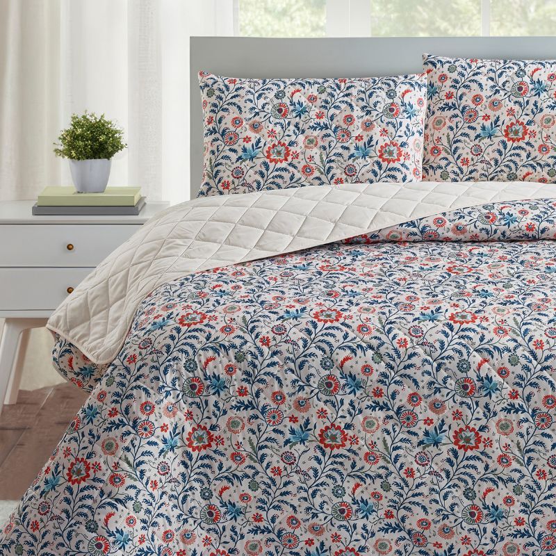 Morgan and Reid Indian Floral Coverlet Set