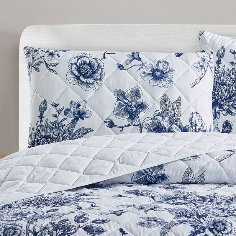 Morgan and Reid Modern Floral Coverlet Set