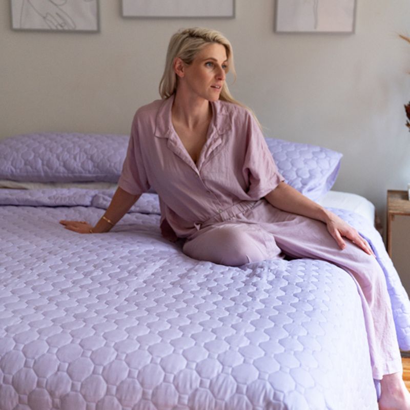 Morgan and Reid Mosaic Lilac Coverlet Set