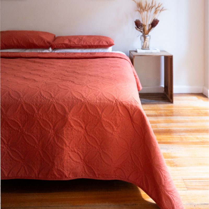 Morgan and Reid Petal Burnt Ochre Coverlet Set