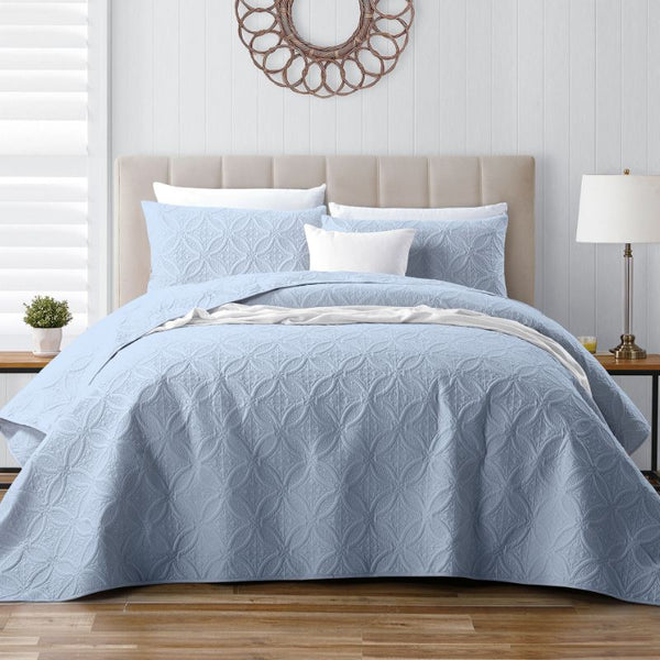 Petal Chambray Queen King Coverlet Set