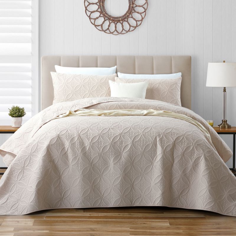 Morgan and Reid Petal Oat Milk Coverlet Set