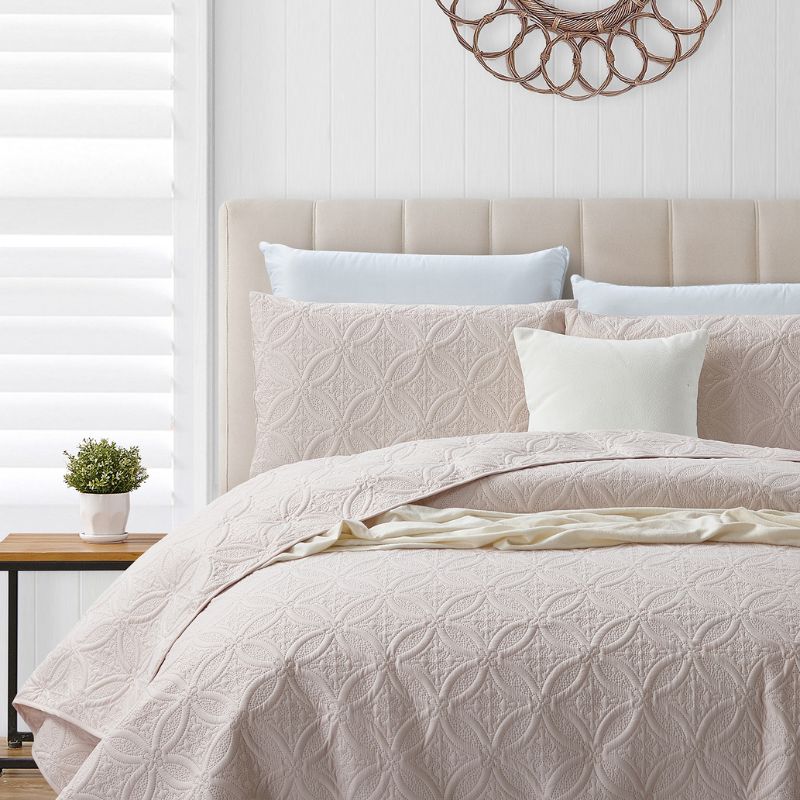 Morgan and Reid Petal Oat Milk Coverlet Set