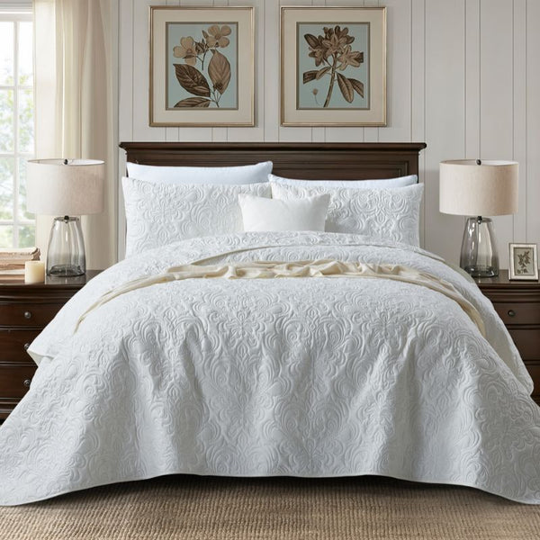 Serene Coconut Queen King Coverlet Set