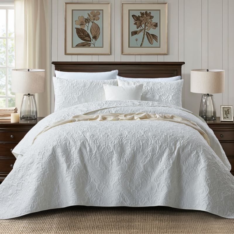 Morgan and Reid Serene Coconut Coverlet Set