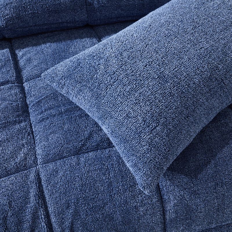 Morgan and Reid Blue Spec Snuggle Fleece Comforter Set