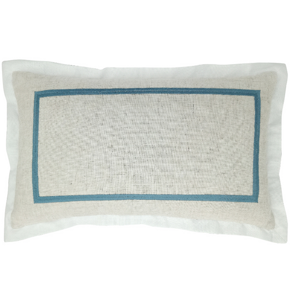 Mirage Haven Carter Flange Linen Duck Egg Blue 30x50cm Cushion Cover