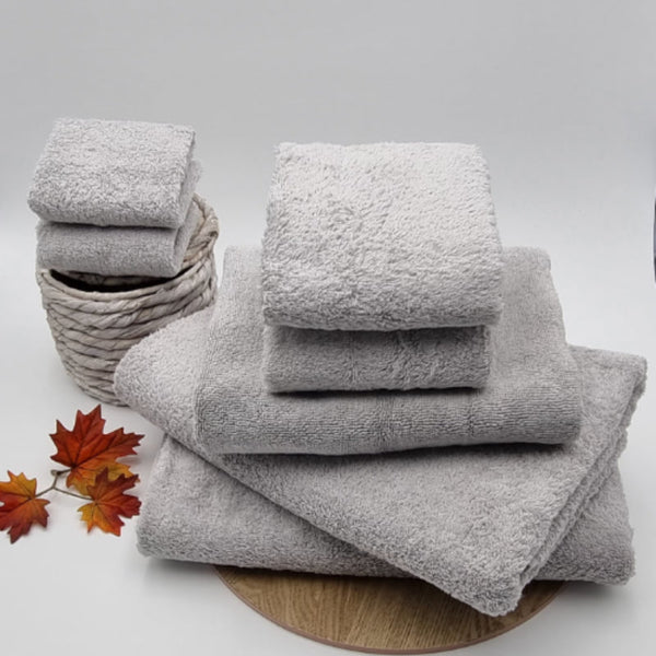 A collection of silver towels embodying sophistication and durability for everyday use.