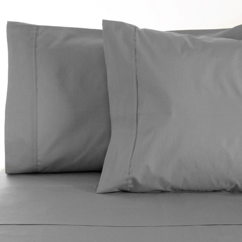 Luxurious 1000 thread count cotton-rich charcoal sheet set, offering comfort, durability, and seasonal versatility for a restful sleep experience.