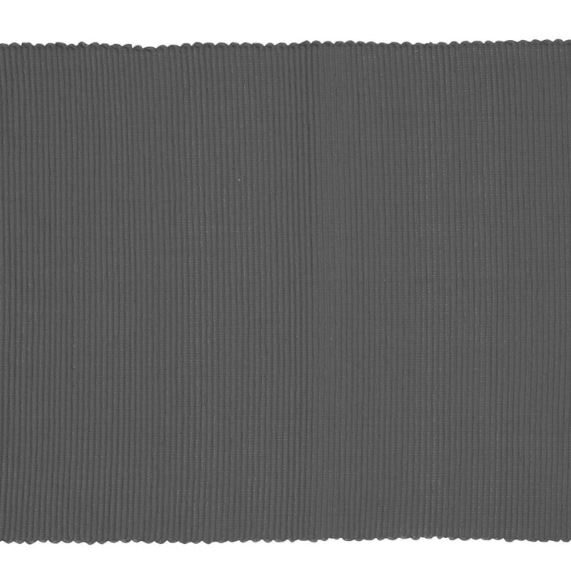 A sophisticated charcoal ribbed placemat, enhancing dining experiences with style and protection.