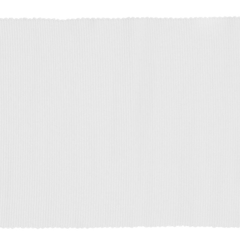 A sophisticated white ribbed placemat, enhancing dining experiences with style and protection.