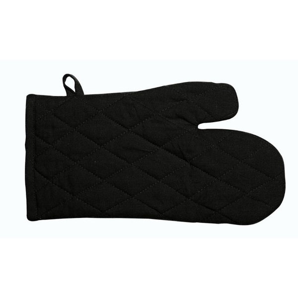 Black oven glove from RANS' Manhattan range, featuring a minimal and chic design, made from durable, easy-to-clean cotton.