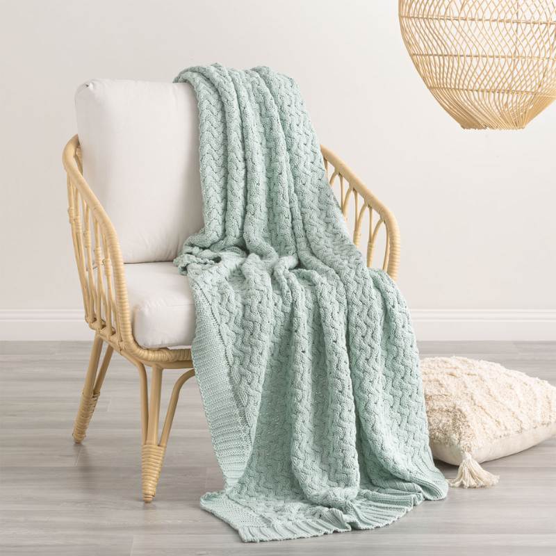 Renee Taylor Lenni Cotton Knitted Starlight Throw | Australia